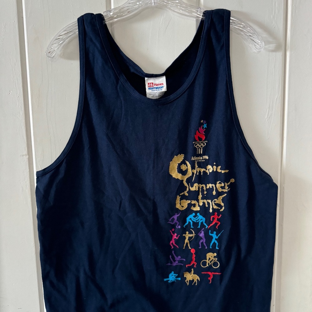1996 Atlanta Summer Olympic Games Hanes Heavyweight Tank Shirt Adult M, Vintage